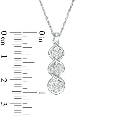 0.29 CT. T.W. Multi-Diamond Three Stone Twist Pendant in 10K White Gold