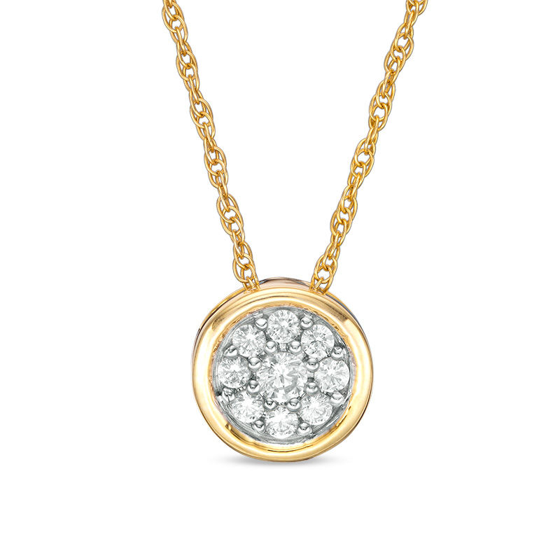 0.23 CT. T.W. Diamond Frame Pendant in 10K Gold|Peoples Jewellers