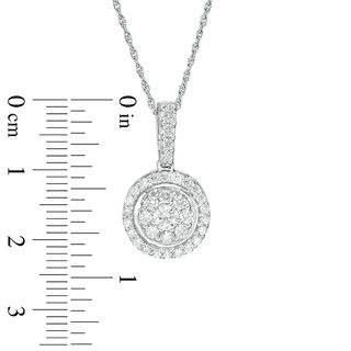 0.69 CT. T.W. Diamond Double Frame Pendant in 10K White Gold