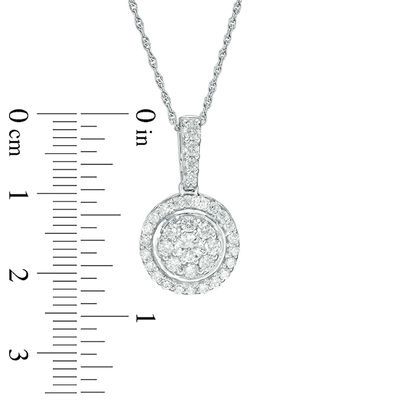 0.69 CT. T.W. Diamond Double Frame Pendant in 10K White Gold