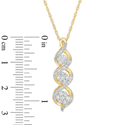 0.37 CT. T.W. Composite Diamond Three Stone Twist Pendant in 10K Gold