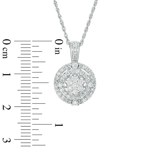 0.45 CT. T.W. Multi-Diamond Double Frame Pendant in 10K White Gold