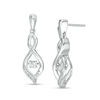 Unstoppable Love™ 0.085 CT. T.W. Diamond Flame Drop Earrings in Sterling Silver