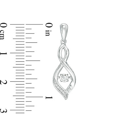 Unstoppable Love™ 0.085 CT. T.W. Diamond Flame Drop Earrings in Sterling Silver