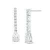 Thumbnail Image 0 of Pear-Shaped Lab-Created White Sapphire Drop Earrings in 10K White Gold