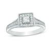 Thumbnail Image 0 of 0.37 CT. T.W. Princess-Cut Diamond Frame Engagement Ring in 10K White Gold