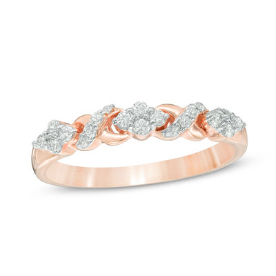 0.23 CT. T.W. Diamond "XO" Band in 10K Rose Gold