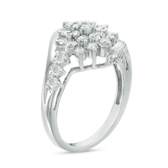 0.69 CT. T.W. Composite Diamond Starburst Bypass Engagement Ring in 10K Gold