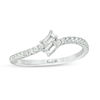 Ever Us™ 0.25 CT. T.W. Two-Stone Baguette Diamond Slant Bypass Ring in 10K White Gold