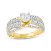 0.95 CT. T.W. Diamond Bypass Multi-Row Engagement Ring in 10K Gold