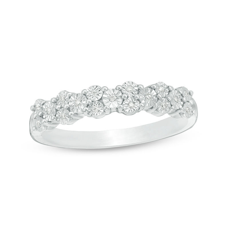 0.04 CT. T.W. Diamond Alternating Band in 10K White Gold|Peoples Jewellers