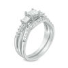 Thumbnail Image 1 of 0.69 CT. T.W. Princess-Cut Diamond Three Stone Bridal Set in 10K White Gold