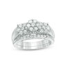 Thumbnail Image 0 of 0.58 CT. T.W. Multi-Diamond Three Stone Bridal Set in 10K White Gold