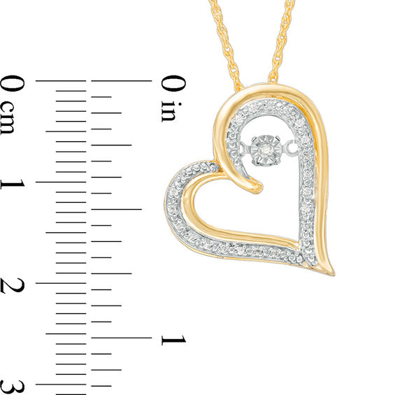 Unstoppable Love™ 0.065 CT. T.W. Diamond Tilted Heart Pendant in 10K Gold