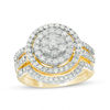 Thumbnail Image 0 of 1.12 CT. T.W. Composite Diamond Double Frame Bridal Set in 10K Gold