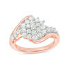 0.69 CT. T.W. Composite Diamond Starburst Bypass Engagement Ring in 10K Rose Gold