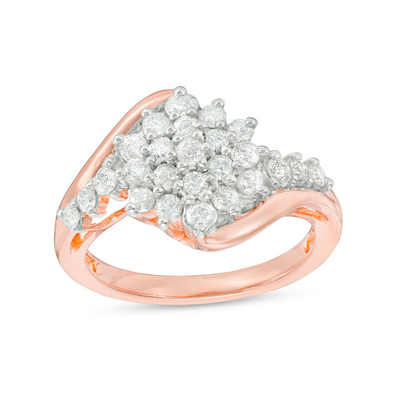 0.69 CT. T.W. Composite Diamond Starburst Bypass Engagement Ring in 10K Rose Gold|Peoples Jewellers