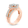 0.58 CT. T.W. Diamond Clover Frame Vintage-Style Bridal Set in 10K Rose Gold