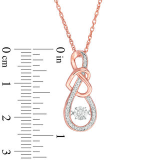 Unstoppable Love™ 0.117 CT. T.W. Diamond Intertwining Infinity and Tilted Heart Pendant in 10K Rose Gold