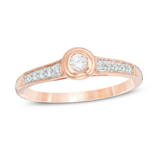 0.18 CT. T.W. Diamond Promise Ring in 10K Rose Gold