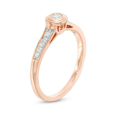 0.18 CT. T.W. Diamond Promise Ring in 10K Rose Gold