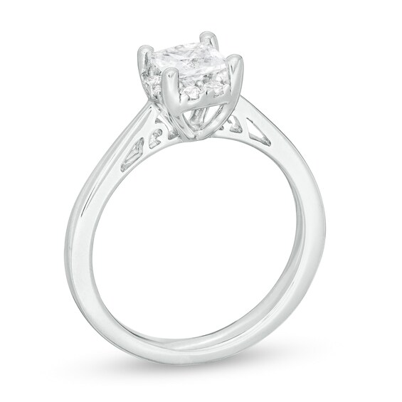 1.00 CT. T.W. Certified Canadian Princess-Cut Diamond Frame Engagement Ring in 14K White Gold (I/I1)