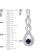 Thumbnail Image 2 of Lab-Created Blue Sapphire and Beaded Cascading Infinity Pendant and Drop Earrings Set in Sterling Silver