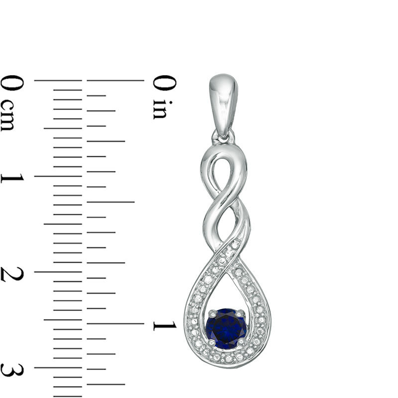 Lab-Created Blue Sapphire and Beaded Cascading Infinity Pendant and Drop Earrings Set in Sterling Silver