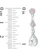 Pear-Shaped Lab-Created White and Pink Sapphire Vintage-Style Drop Earrings in Sterling Silver