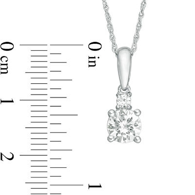 Lab-Created White Sapphire Duo Pendant and Drop Earrings Set in 10K White Gold