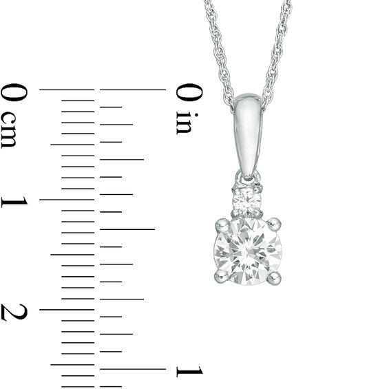 Lab-Created White Sapphire Duo Pendant and Drop Earrings Set in 10K White Gold