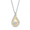 0.065 CT. T.W. Composite Diamond Teardrop Pendant in 10K Two-Tone Gold