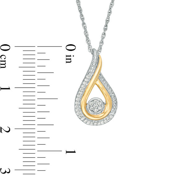 0.065 CT. T.W. Composite Diamond Teardrop Pendant in 10K Two-Tone Gold