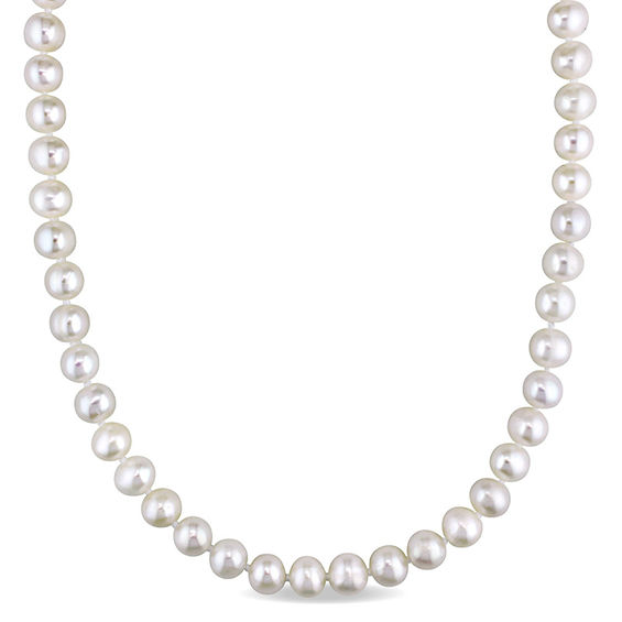 7.5-8.0mm Cultured Freshwater Endless Pearl Strand Necklace-36"