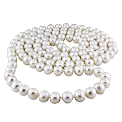 7.5-8.0mm Cultured Freshwater Endless Pearl Strand Necklace-36"