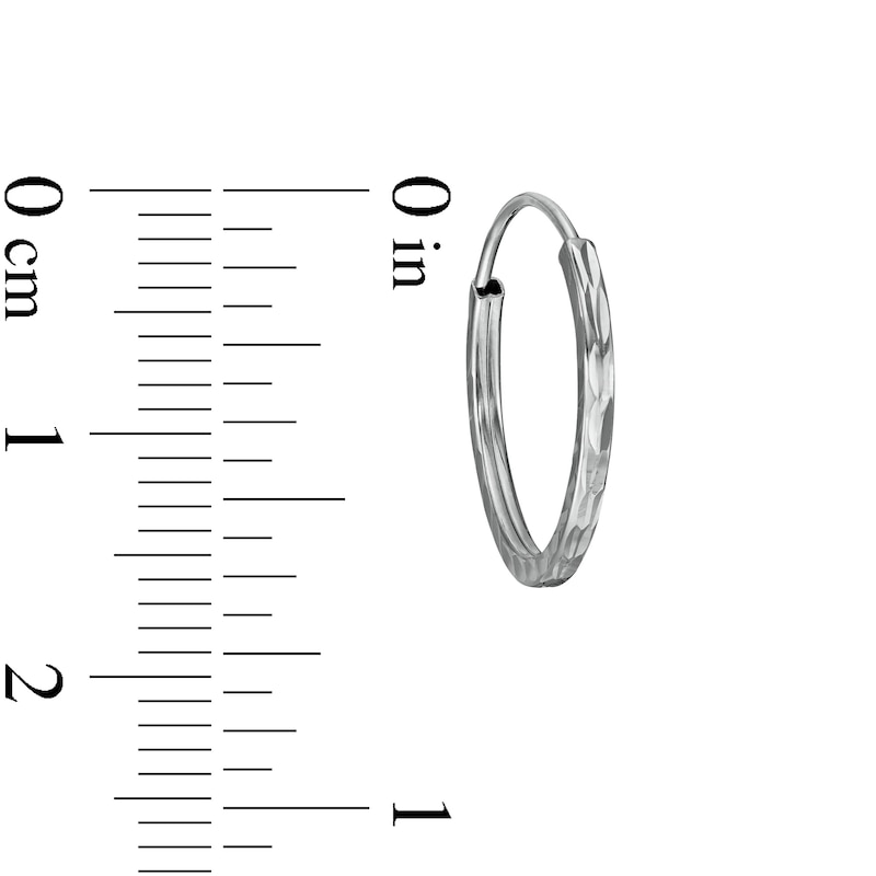 Main Image 3 of 17.0mm Diamond-Cut Continuous Square Tube Hoop Earrings in 14K White Gold