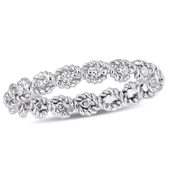 0.17 CT. T.W. Diamond Twist Rope Eternity Wedding Band in 10K Gold