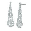 Lab-Created White Sapphire Art Deco Vintage-Style Drop Earrings in Sterling Silver