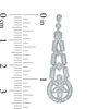 Lab-Created White Sapphire Art Deco Vintage-Style Drop Earrings in Sterling Silver