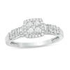 Thumbnail Image 0 of 0.37 CT. T.W. Multi-Diamond Square Frame Ring in 10K White Gold