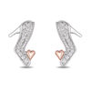 Enchanted Disney Cinderella 0.086 CT. T.W. Diamond Slipper Stud Earrings in Sterling Silver and 10K Rose Gold