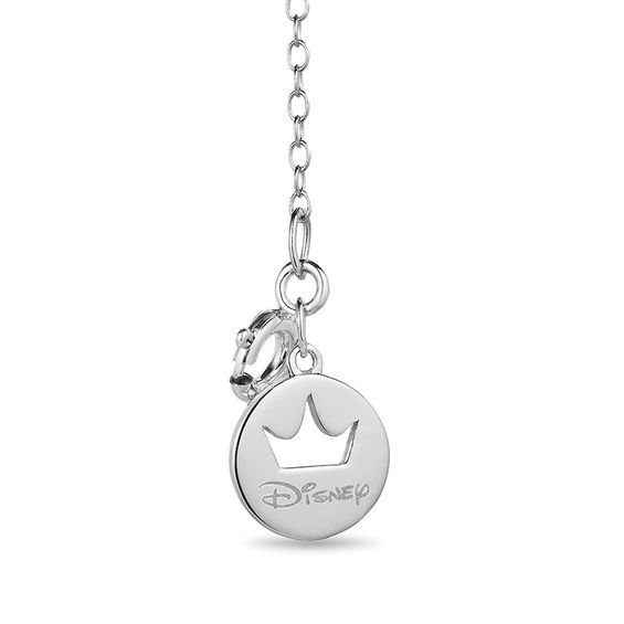 Enchanted Disney Cinderella 0.085 CT. T.W. Diamond Slipper Pendant in Sterling Silver and 10K Rose Gold - 19"