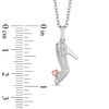 Enchanted Disney Cinderella 0.085 CT. T.W. Diamond Slipper Pendant in Sterling Silver and 10K Rose Gold - 19"