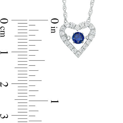 Unstoppable Love™ Lab-Created Blue and White Sapphire Heart Pendant in Sterling Silver