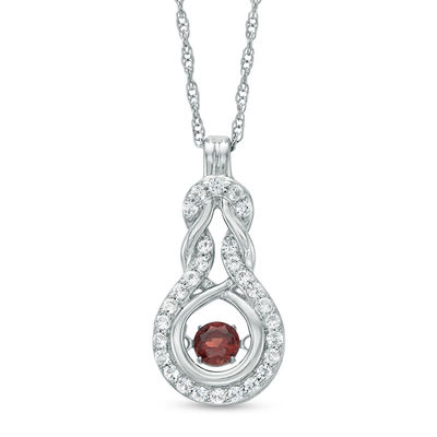 Unstoppable Love™ Lab-Created Ruby and White Sapphire Woven Pendant in Sterling Silver