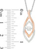 Unstoppable Love™ Lab-Created White Sapphire and 0.09 CT. T.W. Diamond Pendant in Sterling Silver and 10K Rose Gold