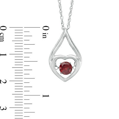 Unstoppable Love™ 6.0mm Garnet Heart in Teardrop Pendant in Sterling Silver