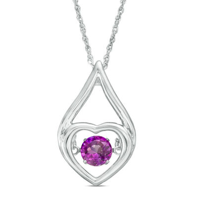 Unstoppable Love™ 6.0mm Amethyst Heart in Teardrop Pendant in Sterling Silver