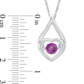 Unstoppable Love™ 6.0mm Amethyst Heart in Teardrop Pendant in Sterling Silver