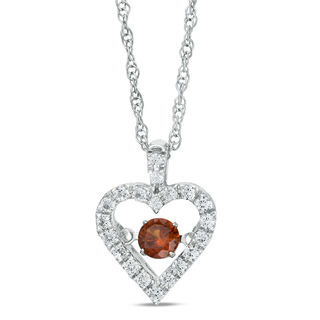 Unstoppable Love™ Garnet and Lab-Created White Sapphire Heart Pendant in Sterling Silver